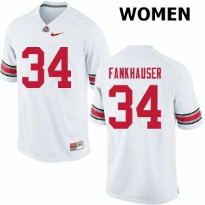 Women's Ohio State Buckeyes #34 Owen Fankhauser White Nike NCAA College Football Jersey Anti-slip FRO4244IX